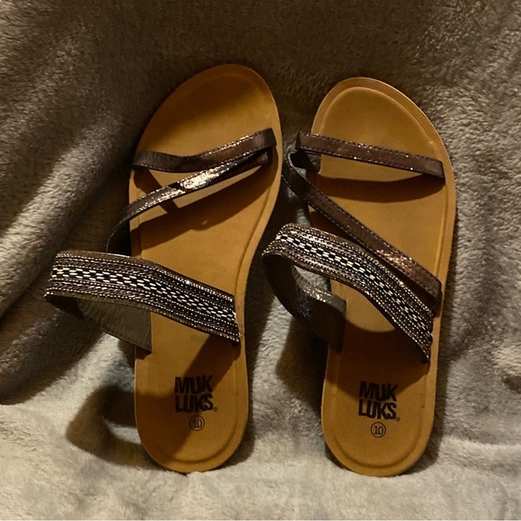Muk Luks Shoes‎ Sandals Women’s Size 10 Slip On Open Toe - Picture 6 of 8